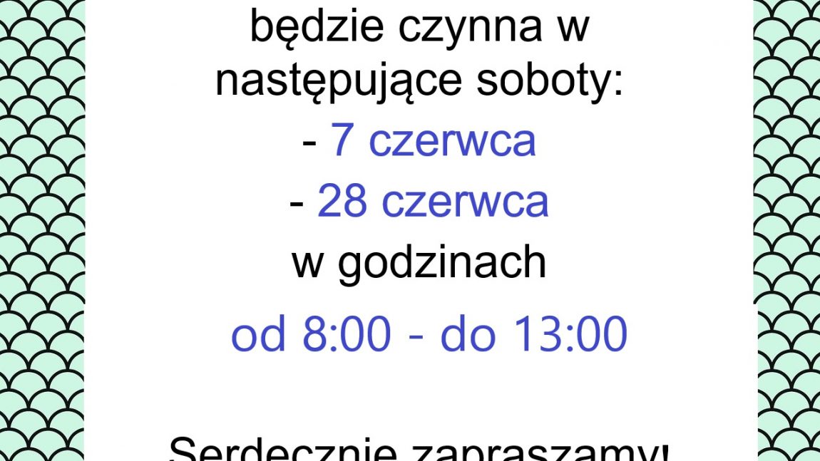 Pracujące soboty w czerwcu